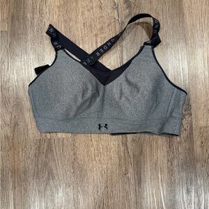 Under Armour Women's Charcoal and Black Sports Bra